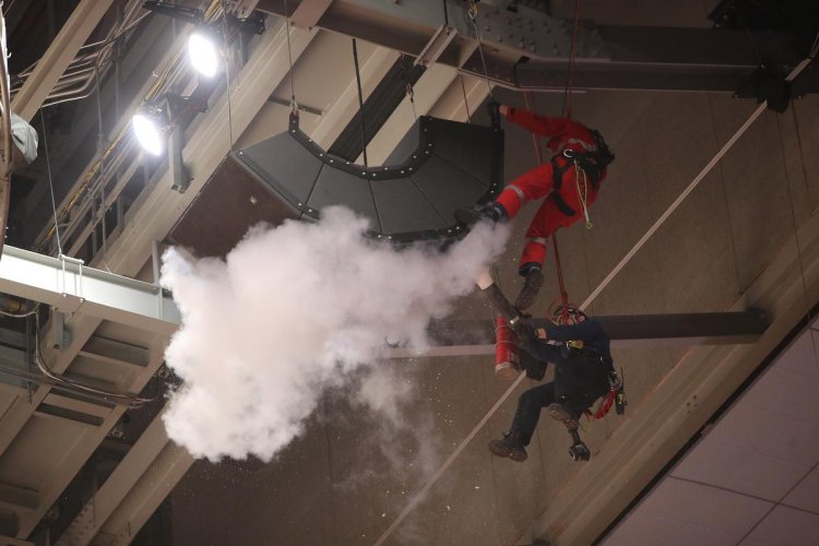 Raptors fans evacuated after speaker catches fire at Scotiabank Arena