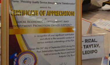 Taytay, Philippines Recognized Among Outstanding Stakeholders at National Statistics Authority